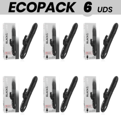 ECOPACK 6 UDS - BLACKandSILVER KENJI VIBRADOR RABBIT UP and DOWN COMPATIBLE CON WATCHME