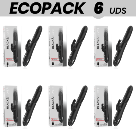ECOPACK 6 UDS - BLACKandSILVER KENJI VIBRADOR RABBIT UP and DOWN COMPATIBLE CON WATCHME