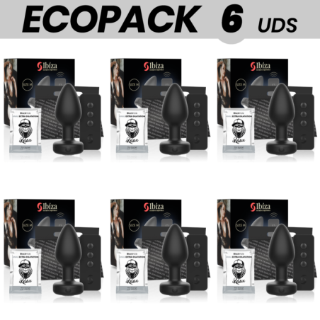 ECOPACK 6 UDS - IBIZA PLUG ANAL CONTROL REMOTO TALLA M