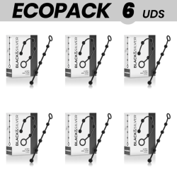 ECOPACK 6 UDS - BLACKandSILVER KORG CADENA ANAL SILICONA 21 CM