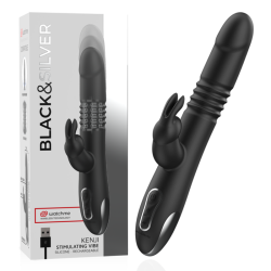 BLACKandSILVER - KENJI VIBRADOR RABBIT UP and DOWN COMPATIBLE CON WATCHME
