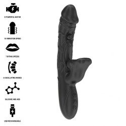 IBIZA - VIBRADOR Y ESTIMULADOR DE CLÍTORIS CON EFECTO MORDEDOR Y ROTACIÓN