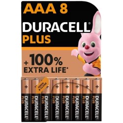 DURACELL - PLUS POWER 100 PILA ALCALINA AAA LR03 BLISTER8