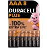 DURACELL - PLUS POWER 100 PILA ALCALINA AAA LR03 BLISTER8