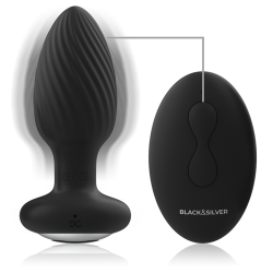 BLACKandSILVER - WELLS PLUG ROTADOR ANAL SILICONA CONTROL REMOTO