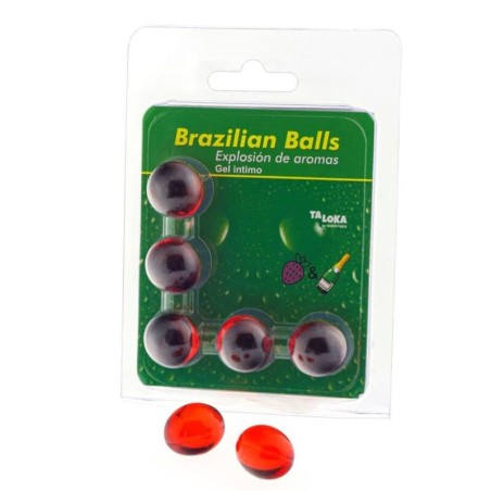 TALOKA - BRAZILIAN BALLS GEL ÍNTIMO FRESAS and CHAMPN 5 BOLAS