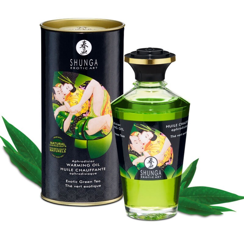 SHUNGA - ACEITE MASAJE EFECTO CALOR TE VERDE ORGÁNICO 100 ML SHUNGA - ACEITE MASAJE EFECTO CALOR TE VERDE ORGÁNICO 100 ML