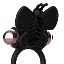 COQUETTE CHIC DESIRE - COCK RING BUTTERFLY ANILLO VIBRADOR NEGRO - GOLD