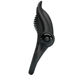 PRETTY LOVE - DOBLE ANILLO VIBRADOR ESTIMULADOR CLÍTORIS 10 VIBRACIONES NEGRO