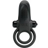 PRETTY LOVE - DOBLE ANILLO VIBRADOR ESTIMULADOR CLÍTORIS 10 VIBRACIONES NEGRO