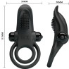 PRETTY LOVE - DOBLE ANILLO VIBRADOR ESTIMULADOR CLÍTORIS 10 VIBRACIONES NEGRO