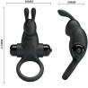 PRETTY LOVE - ANILLO VIBRADOR ESTIMULADOR RABBIT CLÍTORIS 10 VIBRACIONES NEGRO