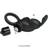 PRETTY LOVE - ANILLO VIBRADOR ESTIMULADOR RABBIT CLÍTORIS 10 VIBRACIONES NEGRO