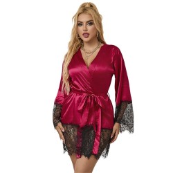 SUBBLIME - 953829 ELEGANTE CAMISON DE ENCAJE TANGA ROJO L-XL