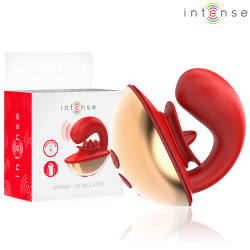 INTENSE - MARIAH VIBRADOR and ESTIMULADOR EN FORMA DE U 10 VIBRACIONES ROJO