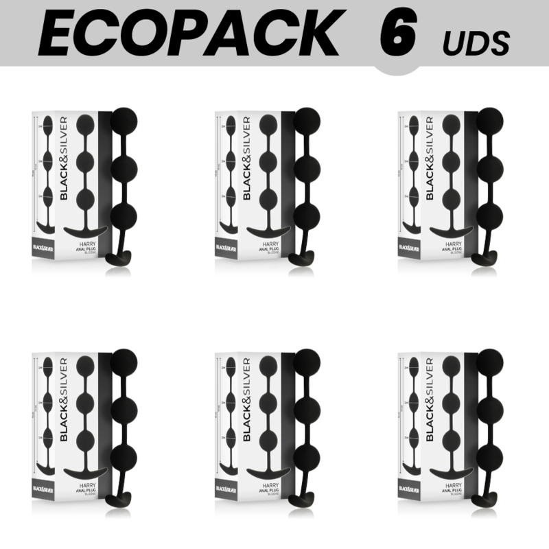 ECOPACK 6 UDS - BLACKandSILVER HARRY CADENA BOLAS ANALES 14 CM