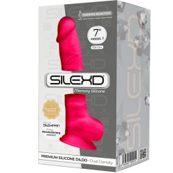 SILEXD - MODELO 1 PENE REALÍSTICO SILICONA PREMIUM SILEXPAN FUCSIA 17.5 CM