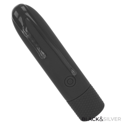 BLACK and SILVER - GERI BALA VIBRADORA RECARGABLE POR USB 8 VIBRACIONES NEGRO 10 X 2.2 CM