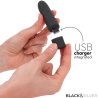 BLACK and SILVER - GERI BALA VIBRADORA RECARGABLE POR USB 8 VIBRACIONES NEGRO 10 X 2.2 CM