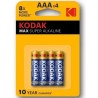 KODAK - MAX SUPER PILA ALCALINA AAA LR03 BLISTER4
