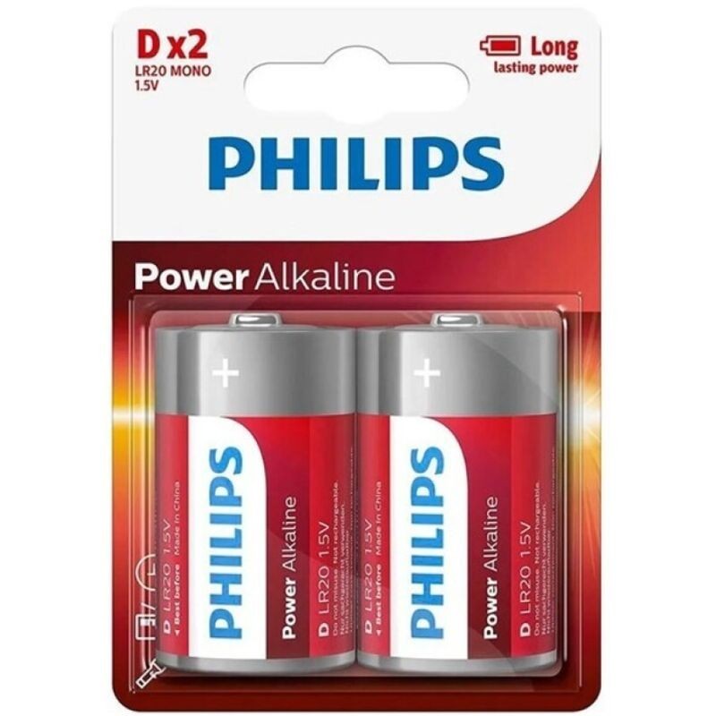 PHILIPS - POWER ALKALINE PILA D LR20 BLISTER2