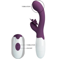 PRETTY LOVE - BUTTERFLY KISS VIBRADOR RABBIT and ESTIMULADOR PUNTO G MORADO