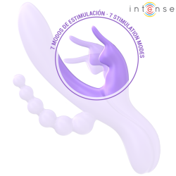 INTENSE - MIKO TRIPLE VIBRADOR RABBIT and ESTIMULADOR and ANAL 7 VIBRACIONES MORADO