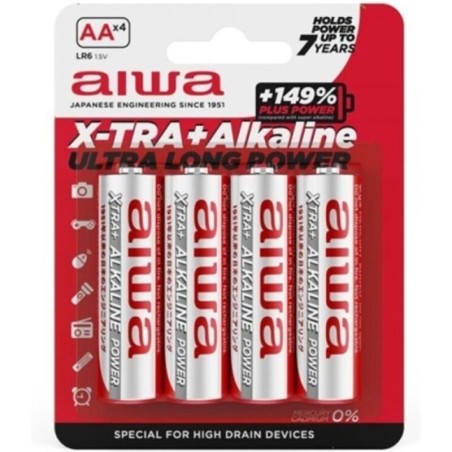 AIWA - X-TRA ALKALINE PILA ALCALINA AA LR6 BLISTER4