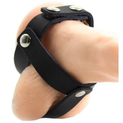 OHMAMA FETISH - FUNDA CUERO DE CASTIDAD PARA TESTÍCULOS
