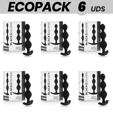 ECOPACK 6 UDS - BLACKandSILVER RUPERT CADENA BOLAS ANALES 10 CM