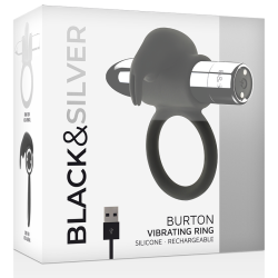 BLACKandSILVER - BURTON ANILLO RECARGABLE 10 MODOS VIBRACIÓN