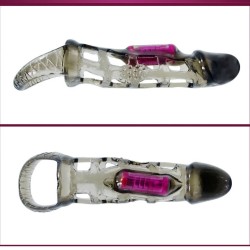 BAILE - FUNDA EXTENSORA PENE CON VIBRACIÓN Y STRAP 13.5 CM