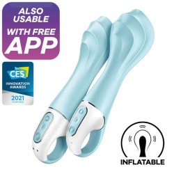 SATISFYER - AIR PUMP VIBRATOR 5 VIBRADOR PUNTO G INFLABLE APP AZUL