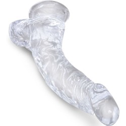 KING COCK - CLEAR PENE REALÍSTICO CURVADO CON TESTÍCULOS 16.5 CM TRANSPARENTE