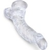 KING COCK - CLEAR PENE REALÍSTICO CURVADO CON TESTÍCULOS 16.5 CM TRANSPARENTE