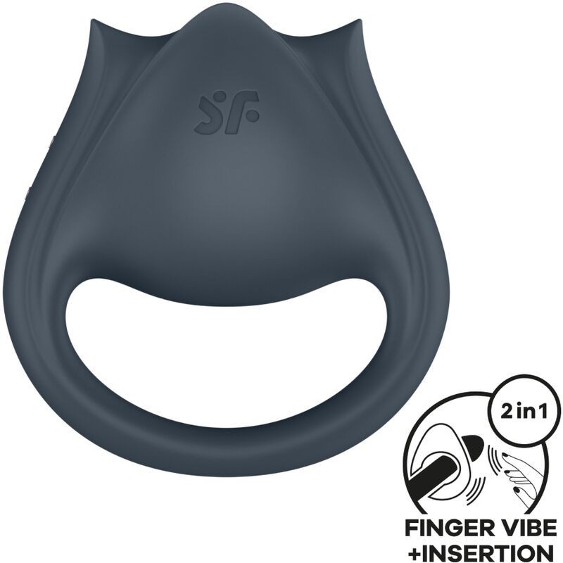 SATISFYER - PERFECT PAIR 2 MULTIVIBRADOR 2 EN 1 ANILLO PARA PENE and ESTIMULADOR DE DEDO GRIS SATISFYER - PERFECT PAIR 2 MULTIVIBRADOR 2 EN 1 ANILLO PARA PENE and ESTIMULADOR DE DEDO GRIS
