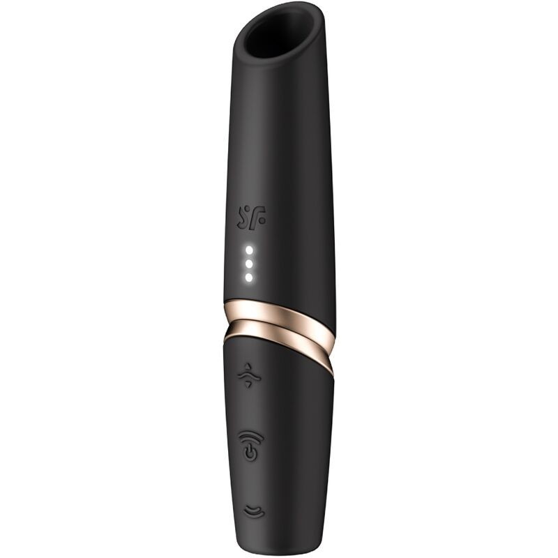 SATISFYER - PERFECT KISS ESTIMULADOR CLÍTORIS POR ONDAS NEGRO - DORADO