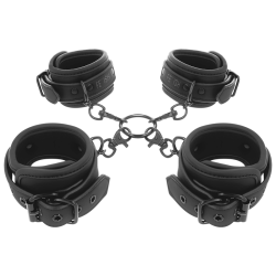 FETISH SUBMISSIVE - SET ESPOSAS MANOS Y TOBILLOS CON FORRO DE NEOPRENO