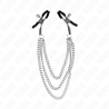KINK - PINZAS PARA PEZONES CON TRIPLE CADENA PLATEADO 20-23-28 CM