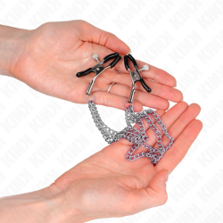 KINK - PINZAS PARA PEZONES CON TRIPLE CADENA PLATEADO 20-23-28 CM