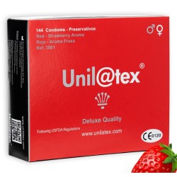 UNILATEX - PRESERVATIVOS ROJOS-FRESA 144 UDS