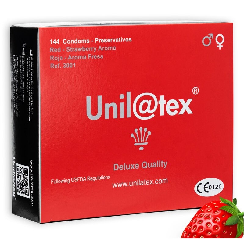 UNILATEX - PRESERVATIVOS ROJOS-FRESA 144 UDS