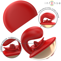 INTENSE - MARIAH VIBRADOR and ESTIMULADOR EN FORMA DE U 10 VIBRACIONES ROJO