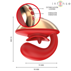 INTENSE - MARIAH VIBRADOR and ESTIMULADOR EN FORMA DE U 10 VIBRACIONES ROJO