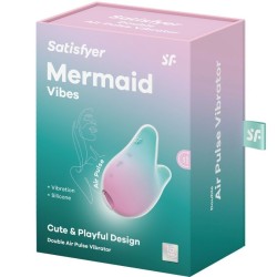 SATISFYER - MERMAID VIBES ESTIMULADOR and VIBRADOR MENTA Y ROSA