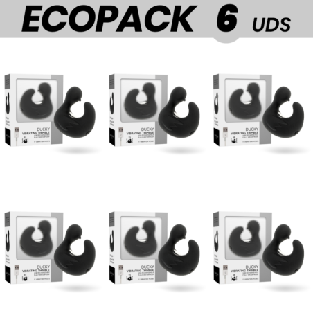 ECOPACK 6 UDS - BLACKandSILVER DEDAL PATO ESTIMULADOR DE SILICONA RECARGABLE DUCKYMANIA