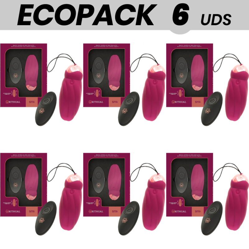 ECOPACK 6 UDS - RITHUAL SITA HUEVO CONTROL REMOTO ROTACIÓN DE PERLAS VIBRACIÓN