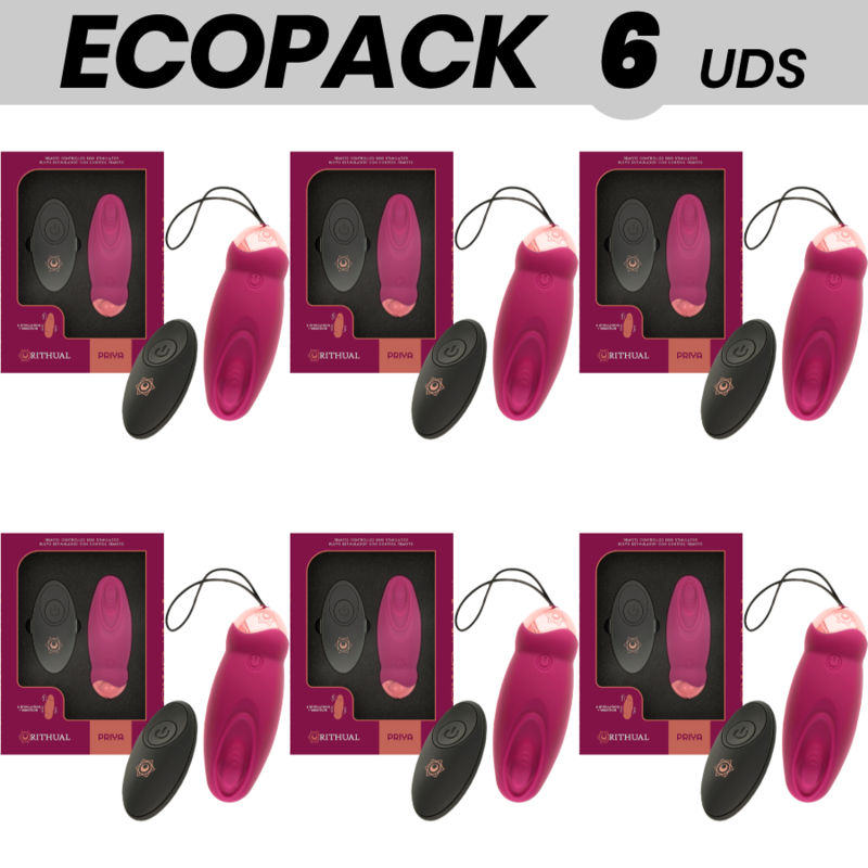 ECOPACK 6 UDS - RITHUAL PRIYA HUEVO CONTROL REMOTO G-SPOT VIBRACIÓN