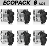 ECOPACK 6 UDS - BLACKandSILVER ANILLO VIBRADOR SILICONA 3 MOTORES RECARGABLE NEGRO