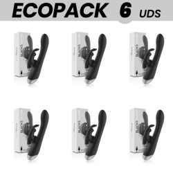 ECOPACK 6 UDS - BLACKandSILVER ADAM ESTIMULADOR RABBIT SILICONA RECARGABLE NEGRO